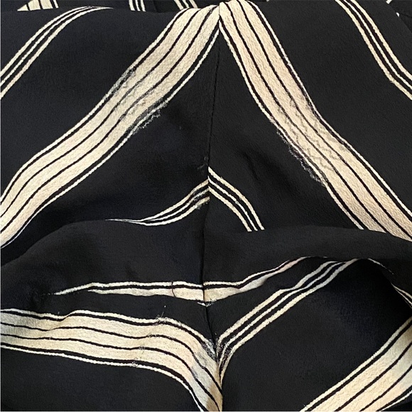 Reformation black cream stripe Testino Jagger high rise waisted Wide Leg pants - Picture 8 of 12